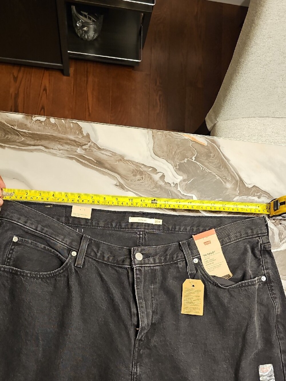 Levi's Washed Black Straight Jeans - Picture 3 of 5